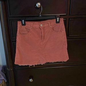 Pink Skirt, Size Large, Denim, Corduroy-like Material